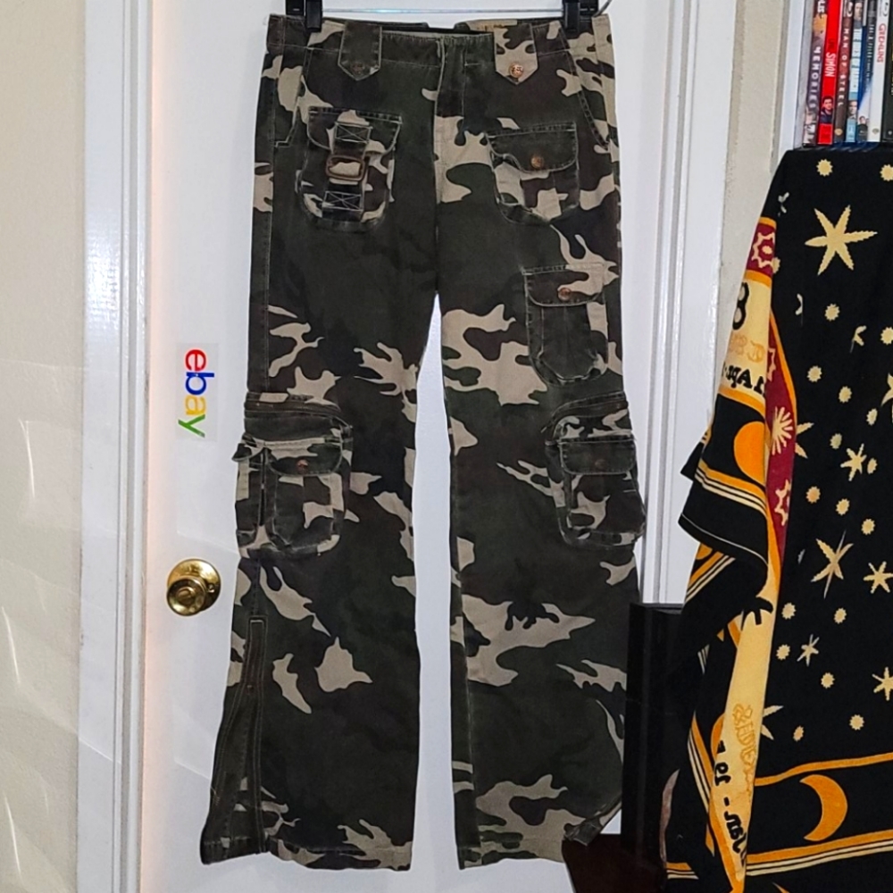 Camouflage Flare & Wide Leg Jeans